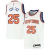 White Reggie Bullock Knicks #25 Twill Basketball Jersey FREE SHIPPING