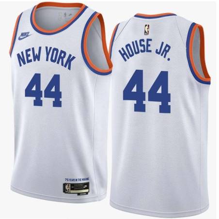 White Classic Danuel House Jr. Knicks #44 Twill Basketball Jersey FREE SHIPPING