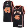 2021-22City Jericho Sims Knicks #45 Twill Basketball Jersey FREE SHIPPING