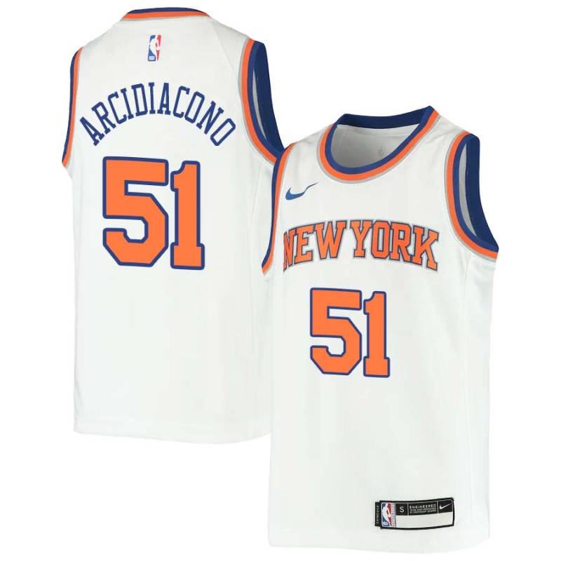 White Ryan Arcidiacono Knicks #51 Twill Basketball Jersey FREE SHIPPING