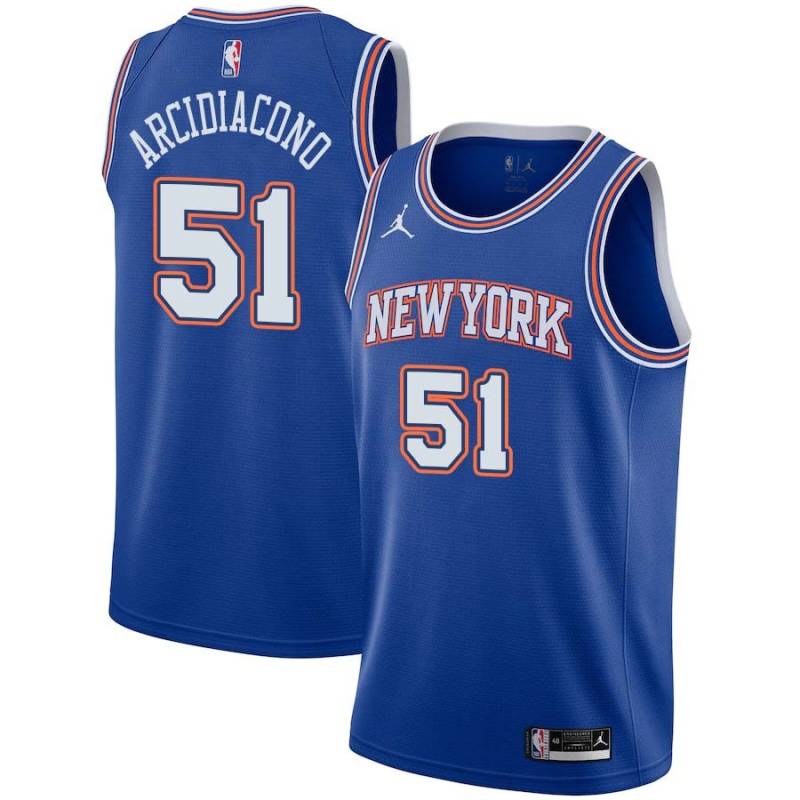 Blue2 Ryan Arcidiacono Knicks #51 Twill Basketball Jersey FREE SHIPPING