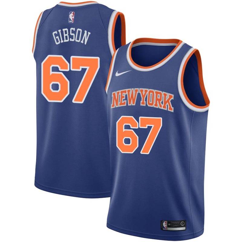 Blue Taj Gibson Knicks #67 Twill Basketball Jersey FREE SHIPPING