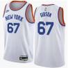 White Classic Taj Gibson Knicks #67 Twill Basketball Jersey FREE SHIPPING