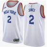 White Classic Fred Jones Twill Basketball Jersey -Knicks #2 Jones Twill Jerseys, FREE SHIPPING