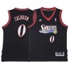 Black Throwback Bill Calhoun 76ers #0 Twill Basketball Jersey FREE SHIPPING