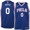 Blue Jackie Moore 76ers #0 Twill Basketball Jersey FREE SHIPPING