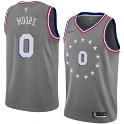 2018-19City Jackie Moore 76ers #0 Twill Basketball Jersey FREE SHIPPING