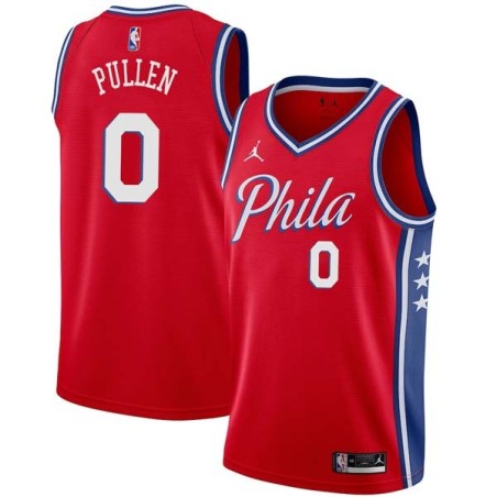 Red Jacob Pullen 76ers #0 Twill Basketball Jersey FREE SHIPPING