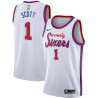 White Classic Mike Scott 76ers #1 Twill Basketball Jersey FREE SHIPPING