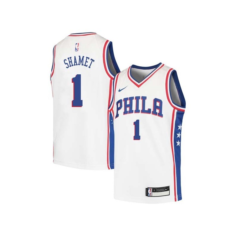 White Landry Shamet 76ers #1 Twill Basketball Jersey FREE SHIPPING