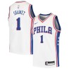 White Landry Shamet 76ers #1 Twill Basketball Jersey FREE SHIPPING