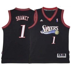 Black Throwback Landry Shamet 76ers #1 Twill Basketball Jersey FREE SHIPPING