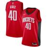 Red Dick Gibbs Twill Basketball Jersey -Rockets #40 Gibbs Twill Jerseys, FREE SHIPPING