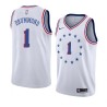 White_Earned Andre Drummond 76ers #1 Twill Basketball Jersey FREE SHIPPING