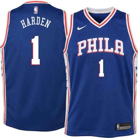 Blue James Harden 76ers #1 Twill Basketball Jersey FREE SHIPPING