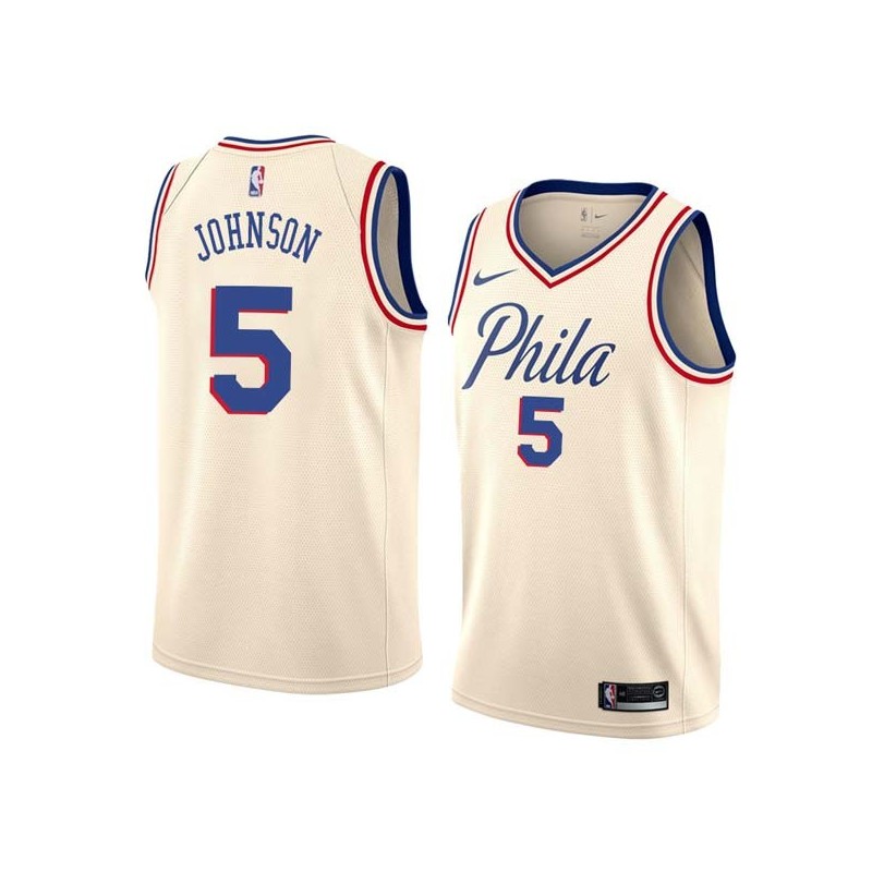 2017-18City Amir Johnson 76ers #5 Twill Basketball Jersey FREE SHIPPING