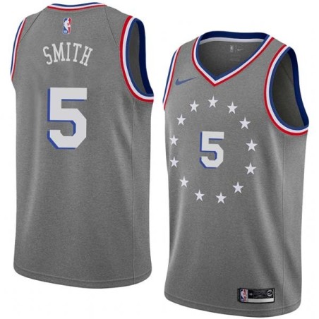 2018-19City Zhaire Smith 76ers #5 Twill Basketball Jersey FREE SHIPPING