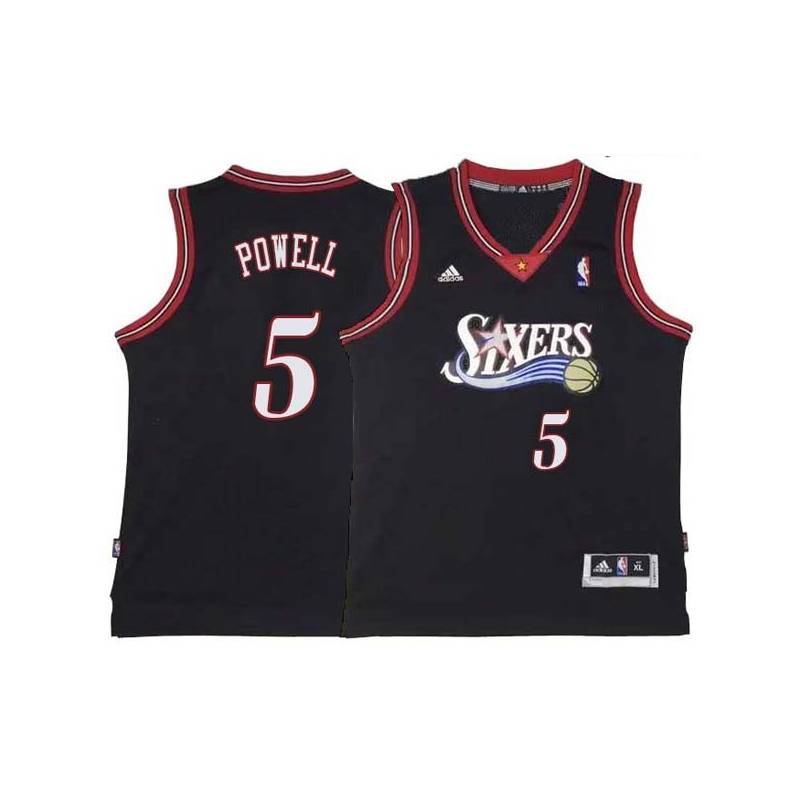 Black Throwback Myles Powell 76ers #5 Twill Basketball Jersey FREE SHIPPING