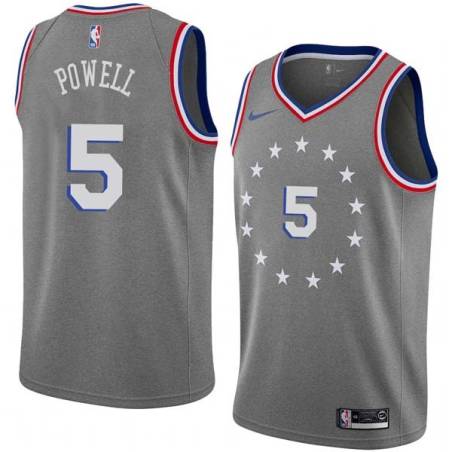 2018-19City Myles Powell 76ers #5 Twill Basketball Jersey FREE SHIPPING