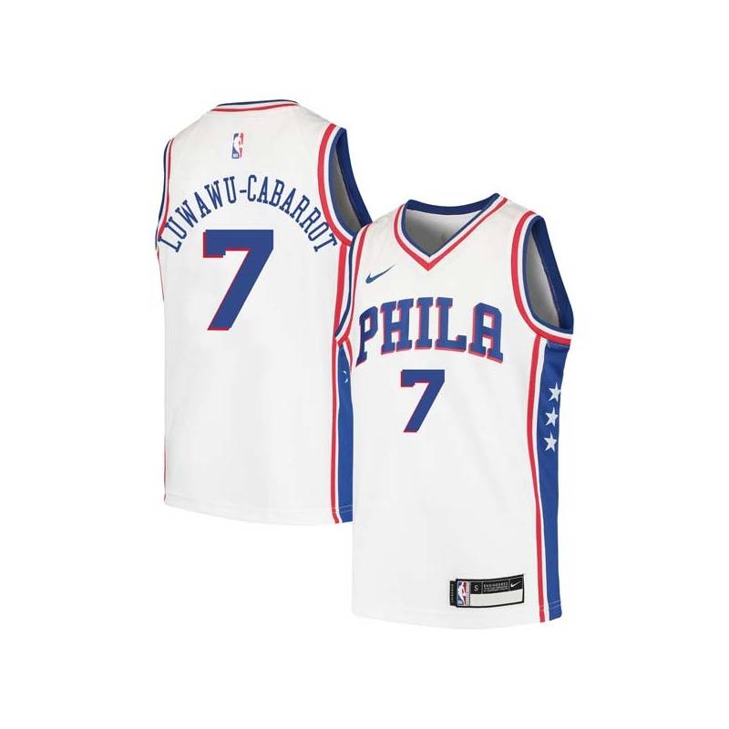 White Timothe Luwawu-Cabarrot 76ers #7 Twill Basketball Jersey FREE SHIPPING