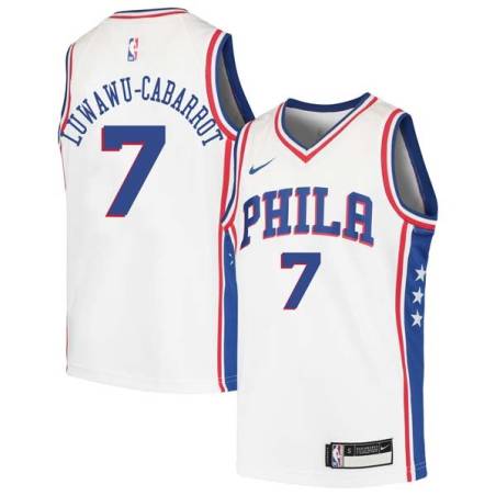 White Timothe Luwawu-Cabarrot 76ers #7 Twill Basketball Jersey FREE SHIPPING