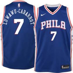 Blue Timothe Luwawu-Cabarrot 76ers #7 Twill Basketball Jersey FREE SHIPPING