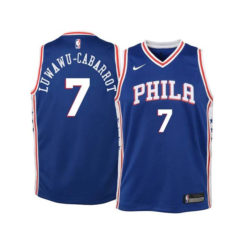 Blue Timothe Luwawu-Cabarrot 76ers #7 Twill Basketball Jersey FREE SHIPPING