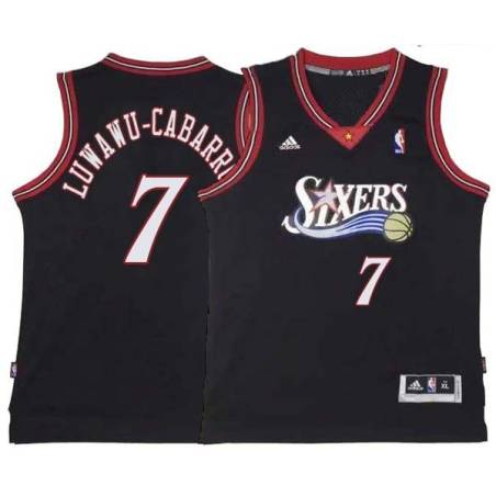 Black Throwback Timothe Luwawu-Cabarrot 76ers #7 Twill Basketball Jersey FREE SHIPPING