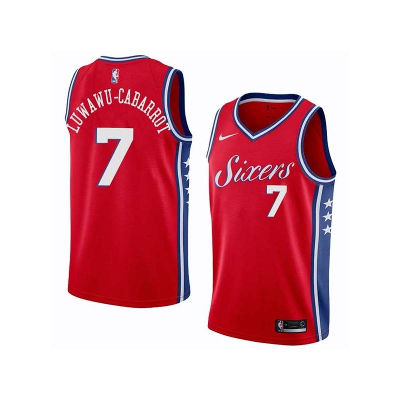 Red2 Timothe Luwawu-Cabarrot 76ers #7 Twill Basketball Jersey FREE SHIPPING