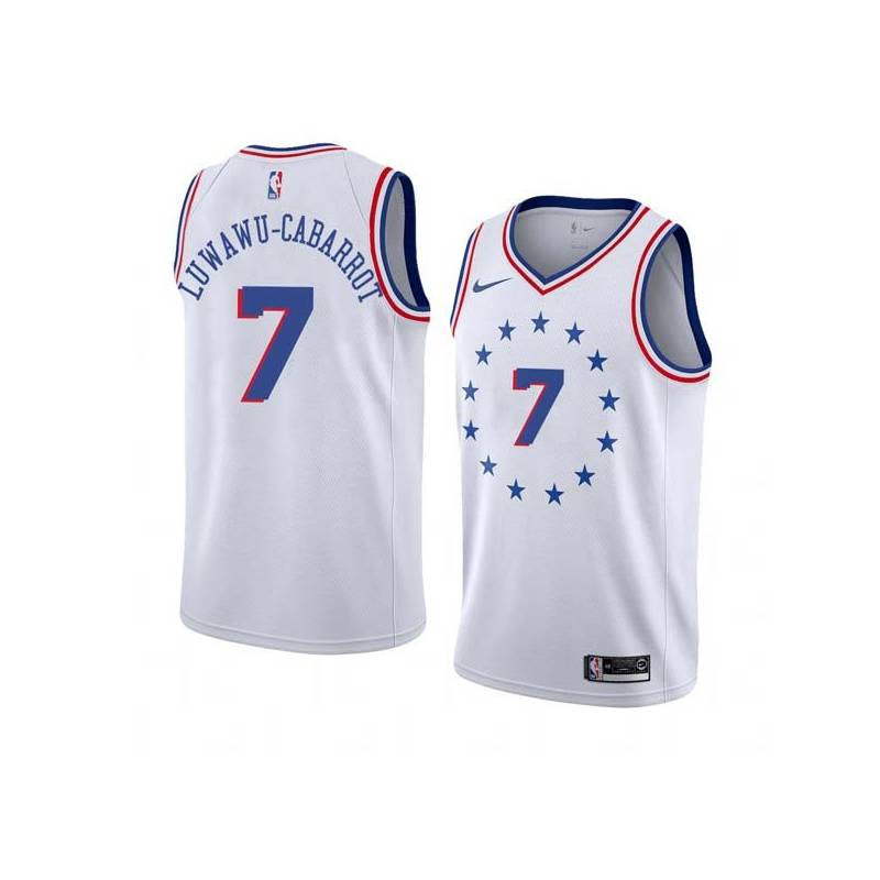 White_Earned Timothe Luwawu-Cabarrot 76ers #7 Twill Basketball Jersey FREE SHIPPING