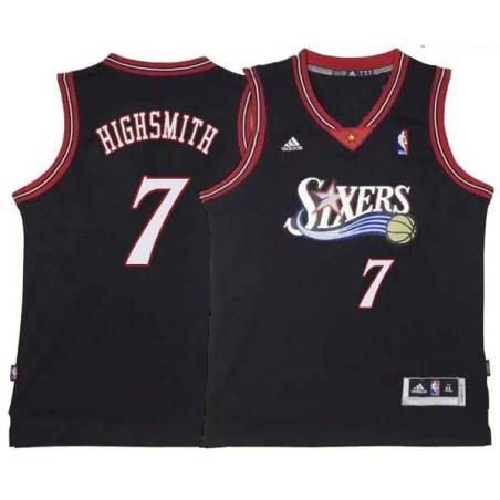 Black Throwback Haywood Highsmith 76ers #7 Twill Basketball Jersey FREE SHIPPING