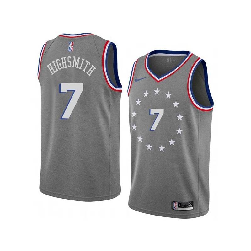 2018-19City Haywood Highsmith 76ers #7 Twill Basketball Jersey FREE SHIPPING