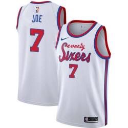 White Classic Isaiah Joe 76ers #7 Twill Basketball Jersey FREE SHIPPING