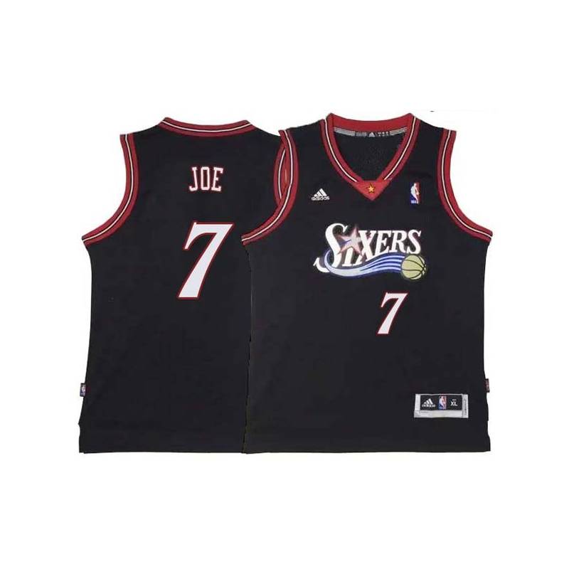 Black Throwback Isaiah Joe 76ers #7 Twill Basketball Jersey FREE SHIPPING