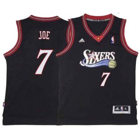 Black Throwback Isaiah Joe 76ers #7 Twill Basketball Jersey FREE SHIPPING