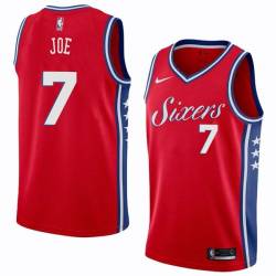 Red2 Isaiah Joe 76ers #7 Twill Basketball Jersey FREE SHIPPING