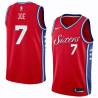 Red2 Isaiah Joe 76ers #7 Twill Basketball Jersey FREE SHIPPING