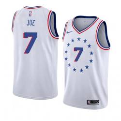 White_Earned Isaiah Joe 76ers #7 Twill Basketball Jersey FREE SHIPPING