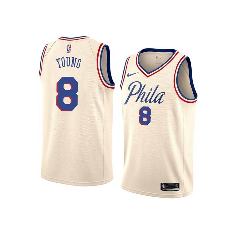 2017-18City James Young 76ers #8 Twill Basketball Jersey FREE SHIPPING