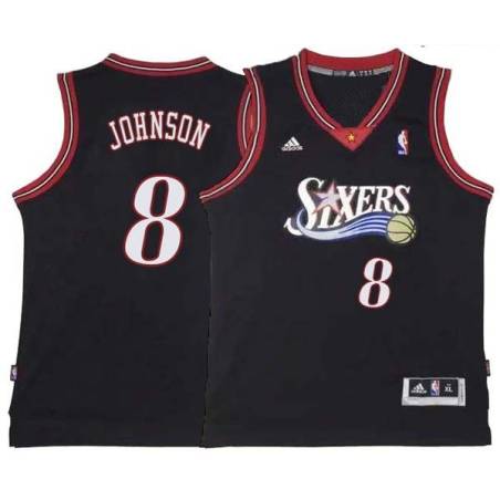 Black Throwback Tyler Johnson 76ers #8 Twill Basketball Jersey FREE SHIPPING