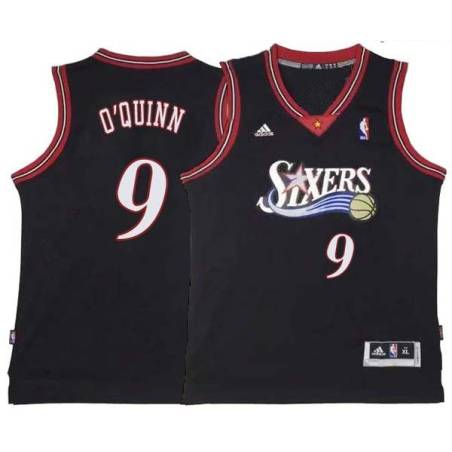 Black Throwback Kyle O'Quinn 76ers #9 Twill Basketball Jersey FREE SHIPPING