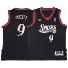 Black Throwback Rayjon Tucker 76ers #9 Twill Basketball Jersey FREE SHIPPING