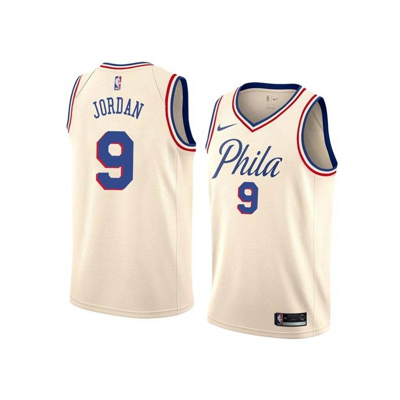 2017-18City DeAndre Jordan 76ers #9 Twill Basketball Jersey FREE SHIPPING