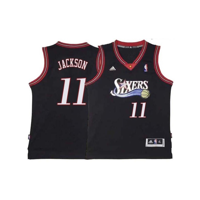 Black Throwback Demetrius Jackson 76ers #11 Twill Basketball Jersey FREE SHIPPING