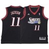 Black Throwback Demetrius Jackson 76ers #11 Twill Basketball Jersey FREE SHIPPING