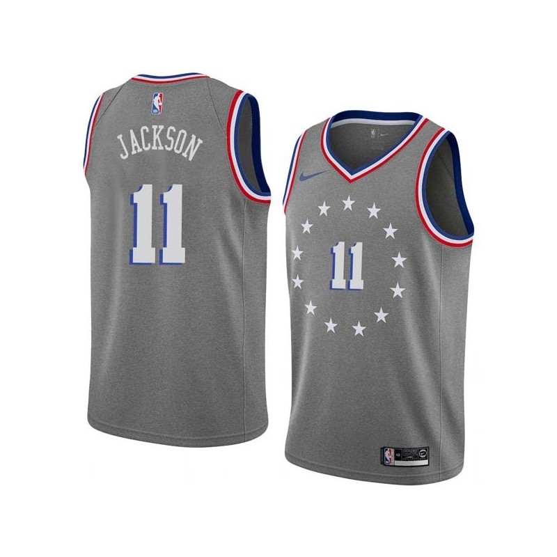 2018-19City Demetrius Jackson 76ers #11 Twill Basketball Jersey FREE SHIPPING