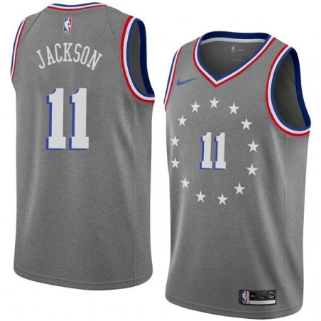 2018-19City Demetrius Jackson 76ers #11 Twill Basketball Jersey FREE SHIPPING