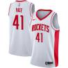 White Glen Rice Twill Basketball Jersey -Rockets #41 Rice Twill Jerseys, FREE SHIPPING