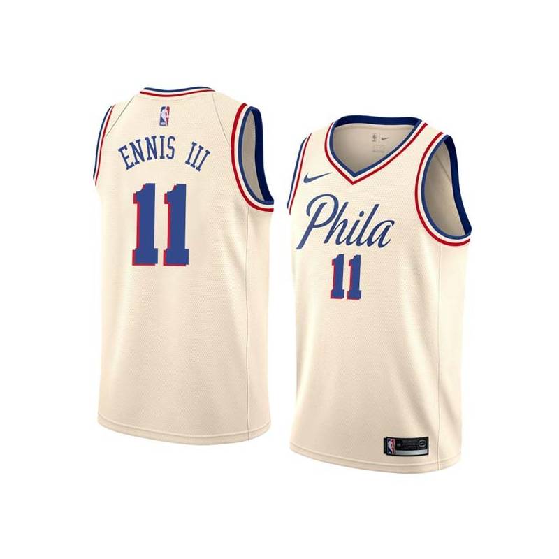 2017-18City James Ennis III 76ers #11 Twill Basketball Jersey FREE SHIPPING