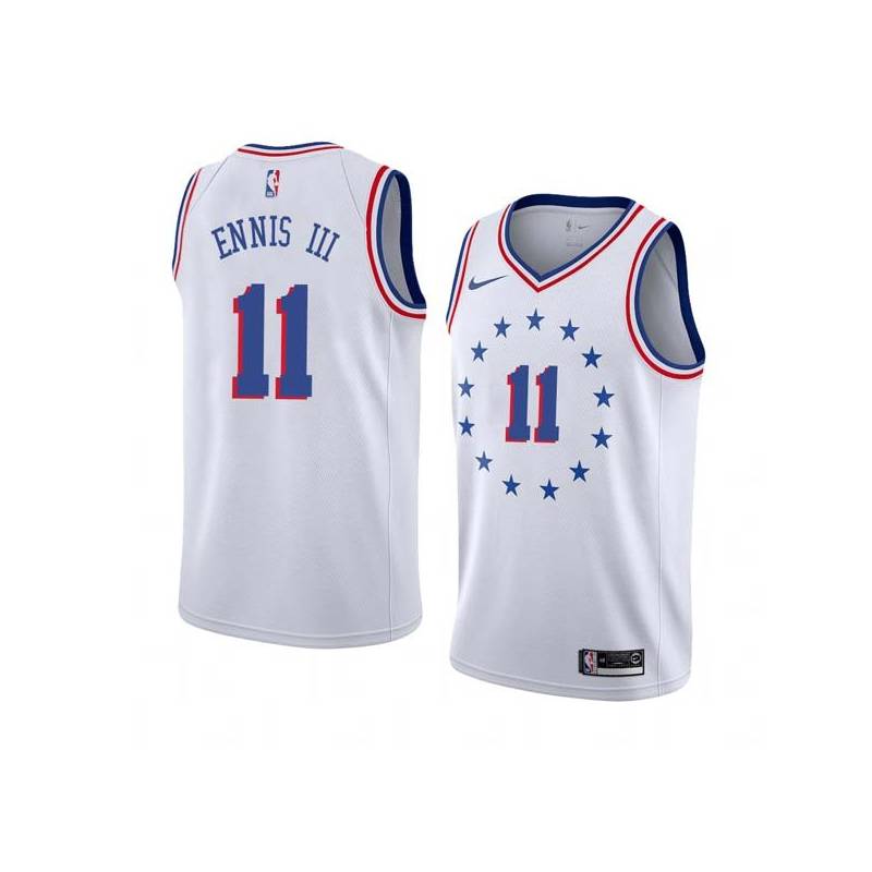 White_Earned James Ennis III 76ers #11 Twill Basketball Jersey FREE SHIPPING